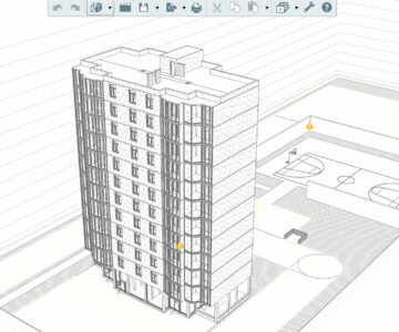 Чертеж Модель 12-ти этажного дома с чертежами Renga