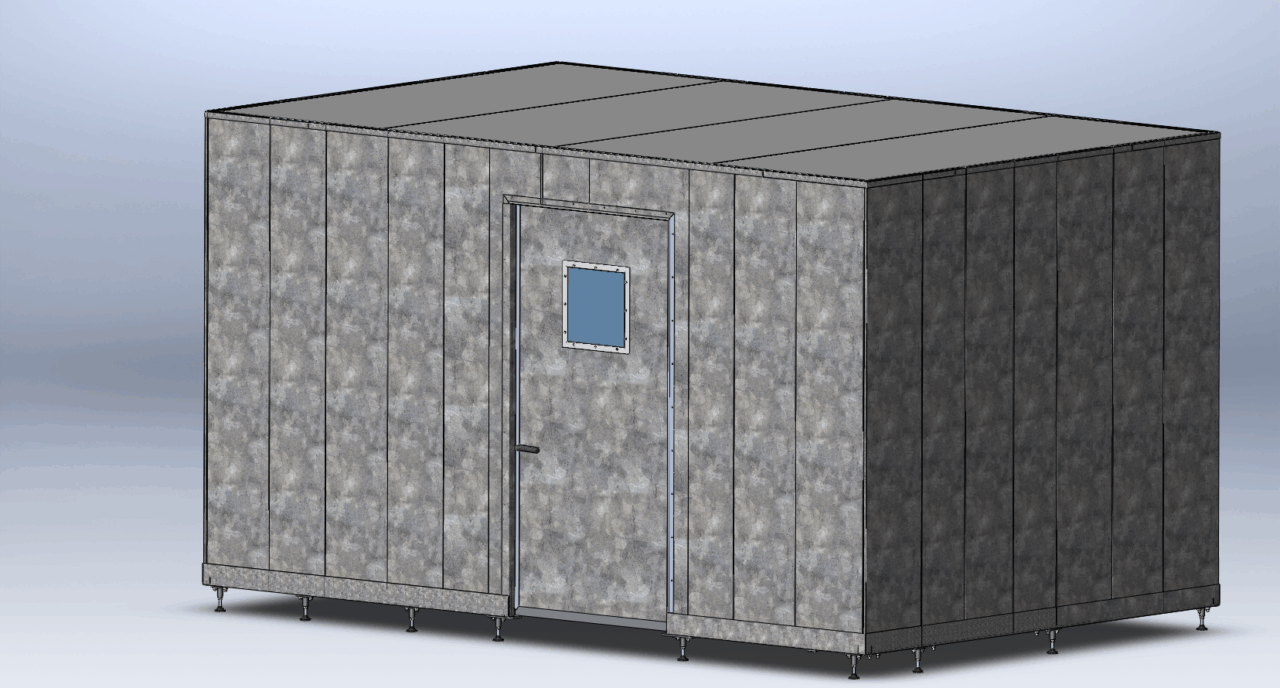 3D модель Рентгенозащитное ограждение, бокс с дверью 4х2.5х2.3м