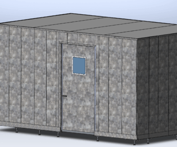 3D модель Рентгенозащитное ограждение, бокс с дверью 4х2.5х2.3м