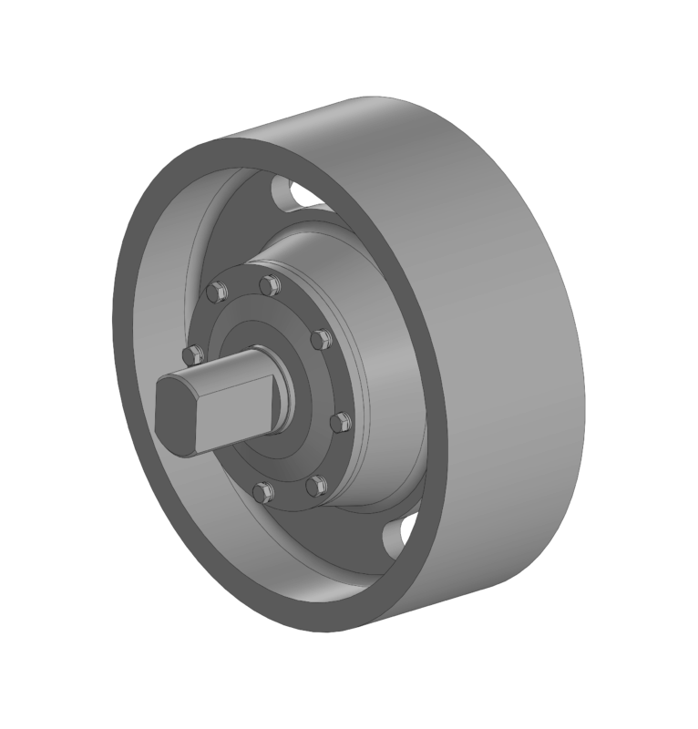 3D модель Опорный ролик с валом