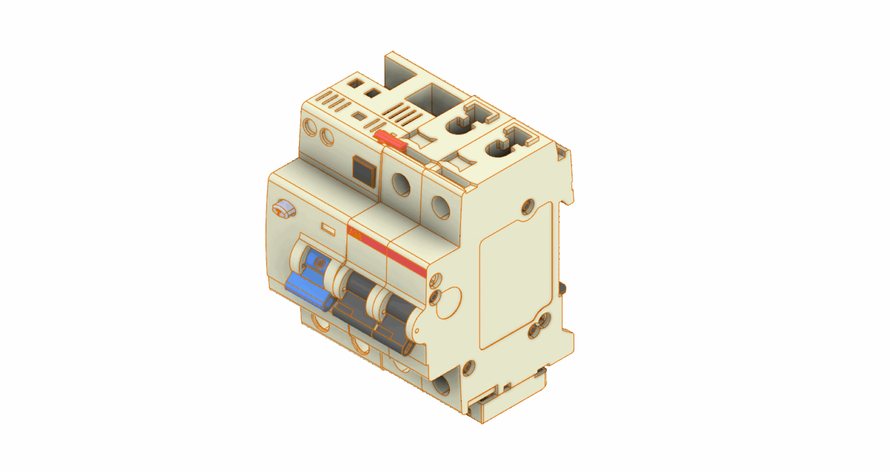 3D модель Блок УЗО АВВ S200+DDA 202 AC УЗО