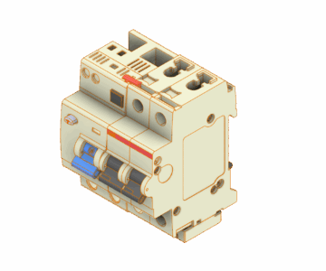 3D модель Блок УЗО АВВ S200+DDA 202 AC УЗО
