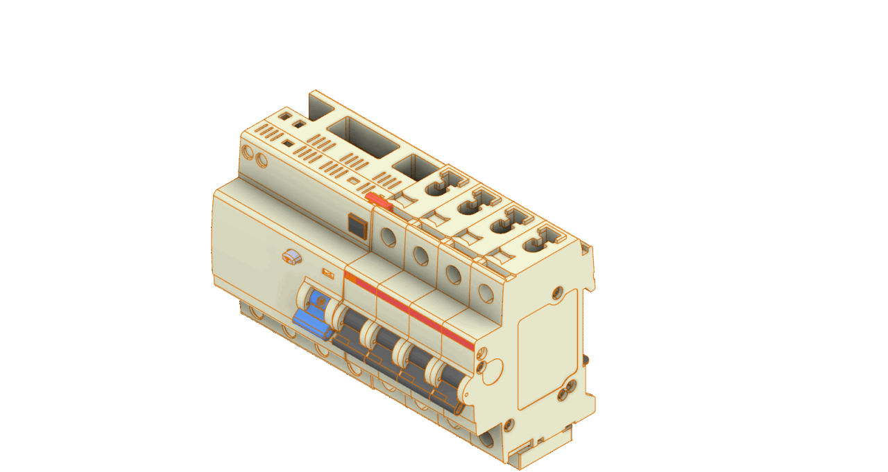 3D модель Блок УЗО АВВ S200+DDA 204 AC