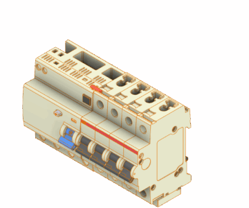 3D модель Блок УЗО АВВ S200+DDA 204 AC