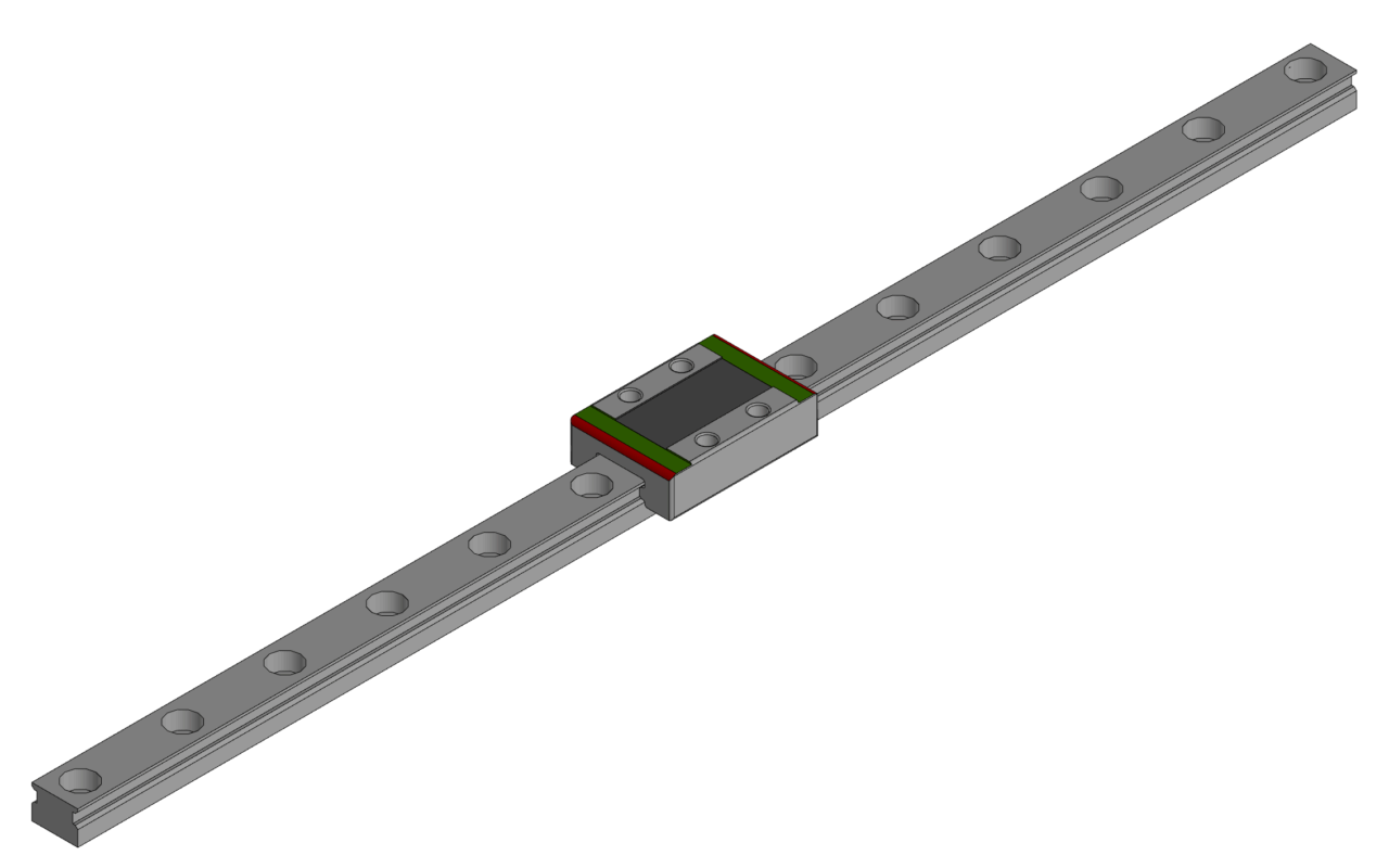 3D модель Линейная направляющая MGN9Cх250мм