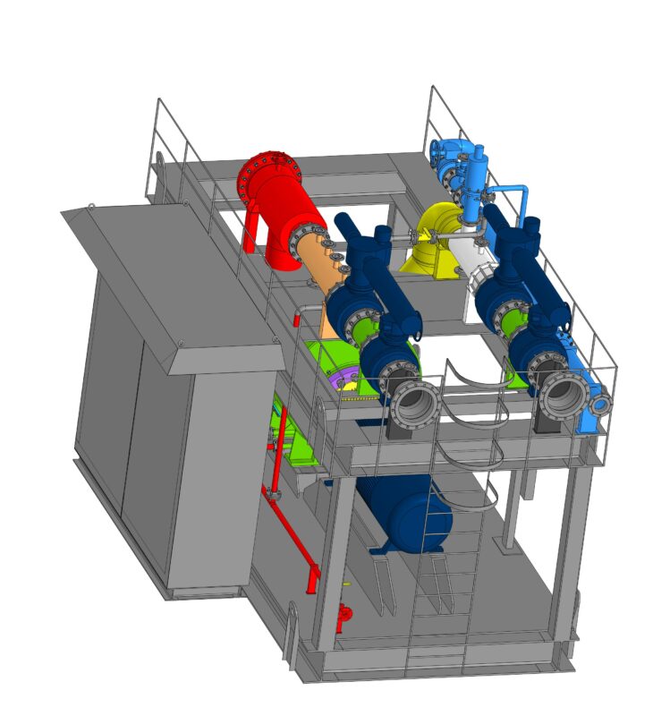 3D модель Автоматизированная многофазная насосная станция на базе насоса MPC 320-100 C