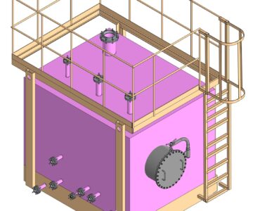 3D модель Сосуд, работающий под давлением не свыше 0,07 МПа, без давления (под налив) или под вакуум - 8м3