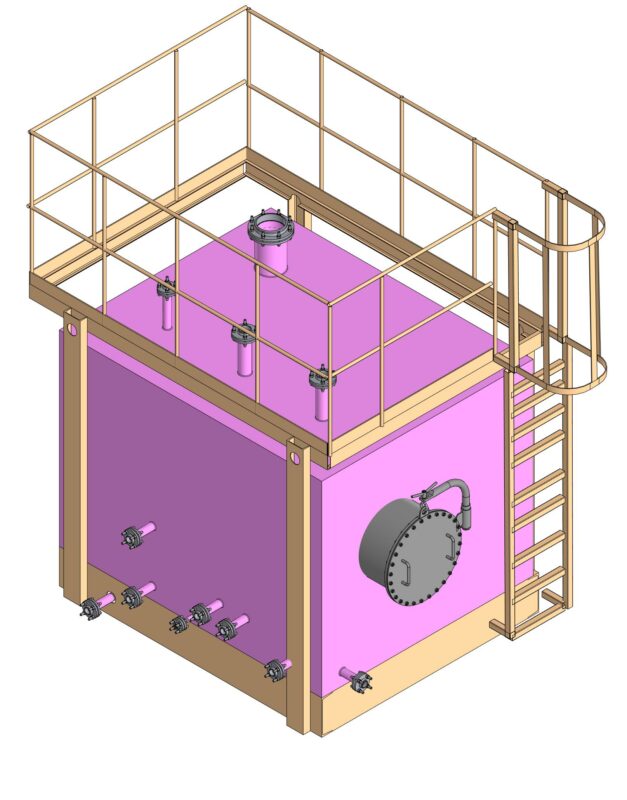 3D модель Сосуд, работающий под давлением не свыше 0,07 МПа, без давления (под налив) или под вакуум - 8м3