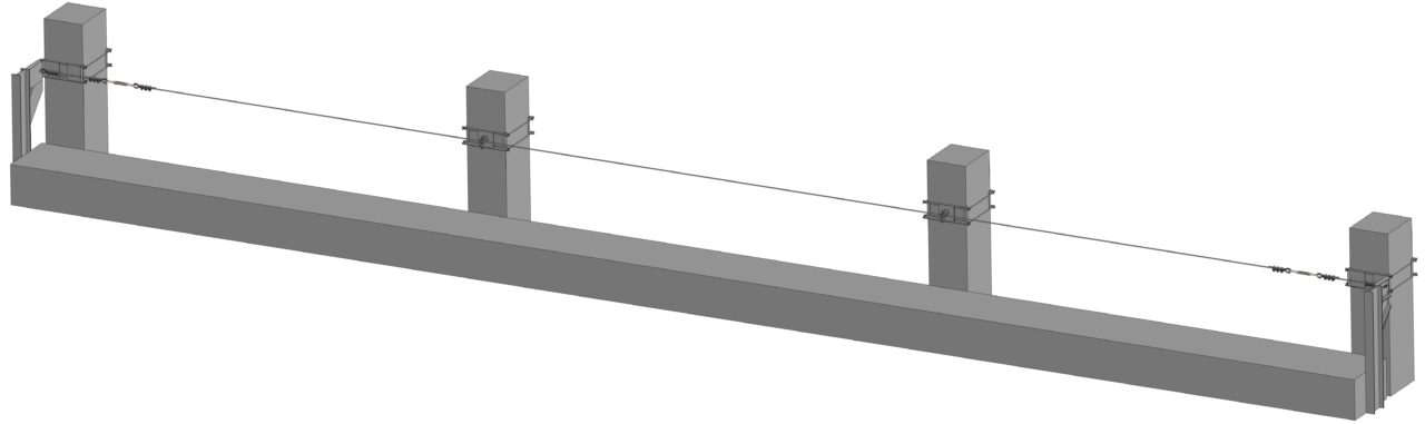 3D модель Стационарная система горизонтальной страховки