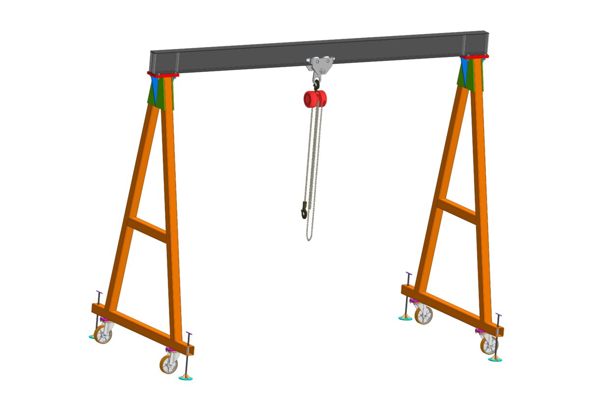 3D модель Мобильный козловой кран грузоподъемностью 1т