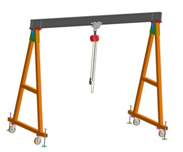 3D модель Мобильный козловой кран грузоподъемностью 1т