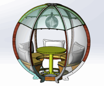 3D модель Зеркальная сферическая беседка