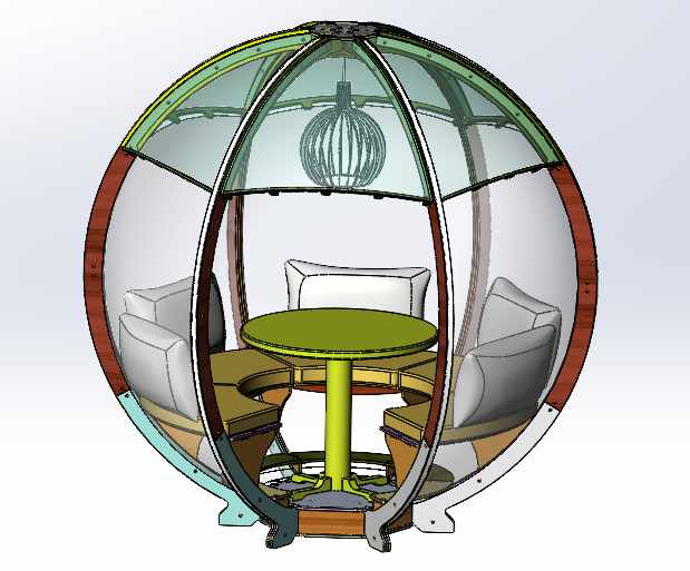 3D модель Зеркальная сферическая беседка