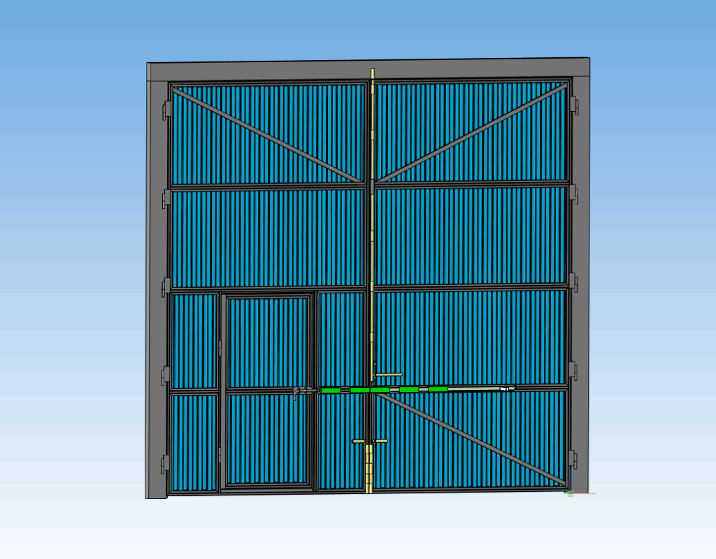 3D модель Промышленные распашные ворота 4560х4310 мм