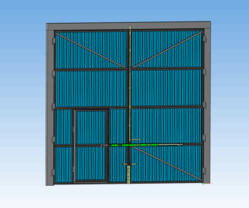 3D модель Промышленные распашные ворота 4560х4310 мм