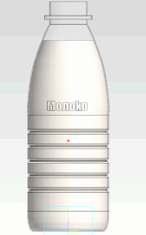 3D модель Габаритная модель бутылки 0,9л