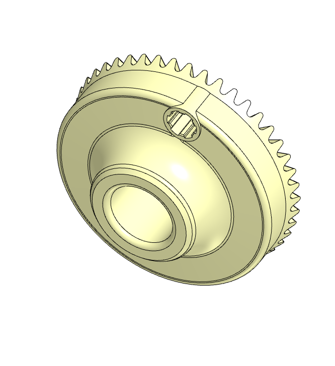 3D модель Коническая прямозубая шестерня механизма подъема спойлера BMW G32