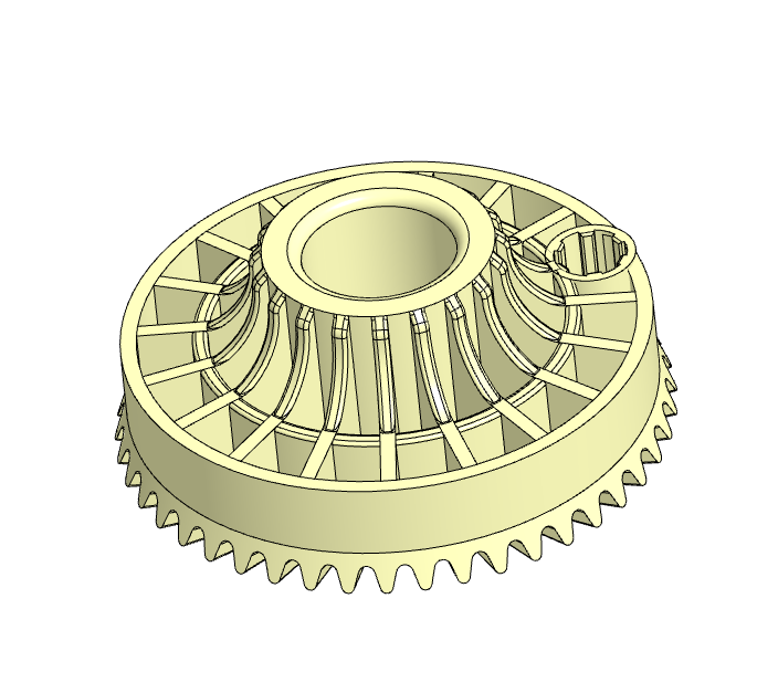 3D модель Коническая прямозубая шестерня механизма подъема спойлера BMW G32