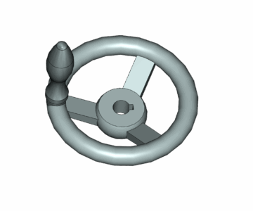 3D модель Штурвал спицевой DIN 950 с рукояткой