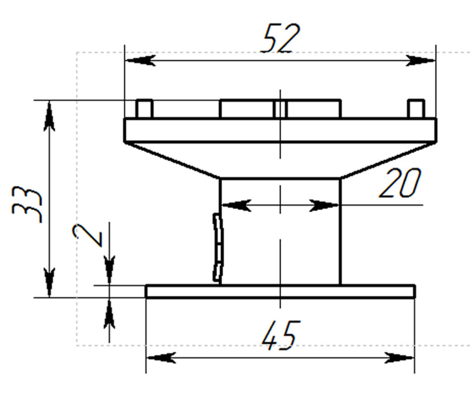 Чертеж Пластиковая деталь (крепление) венчика от планетарного миксера Redmond