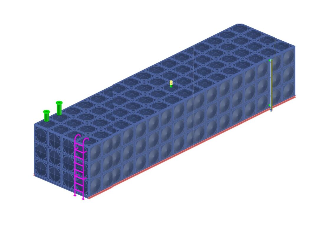 3D модель Модель сливного бака 200м3