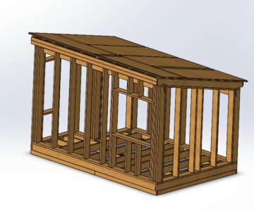 3D модель Бытовка каркасная 5х3,5м