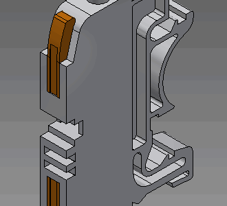 3D модель Клемма СМК 222-421D проходная REXANT