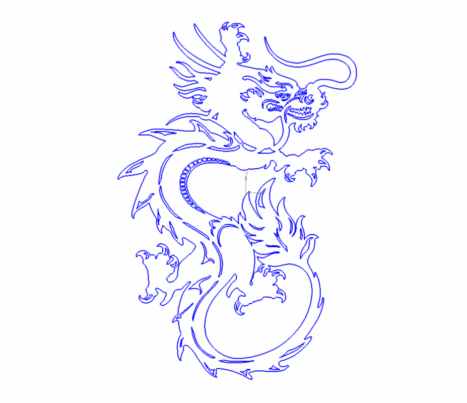 Чертеж Китайский Дракон для лазерной резки чпу