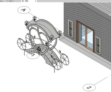 Чертеж Модель малой архитектурной формы "Мост-карета"