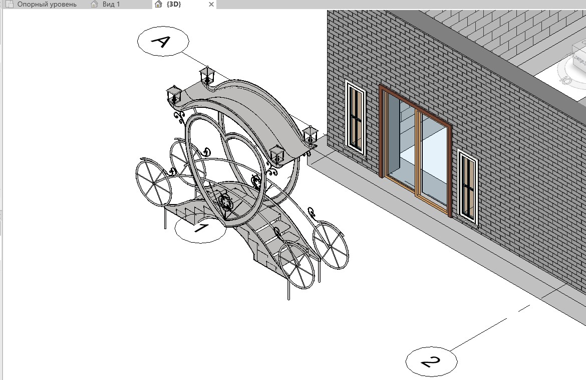 Чертеж Модель малой архитектурной формы "Мост-карета"