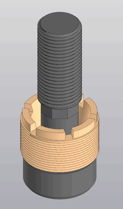 Чертеж Кулак с чашей и прижимной гайкой для пресса Cevolani PD-20
