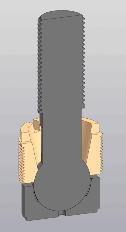 Чертеж Кулак с чашей и прижимной гайкой для пресса Cevolani PD-20