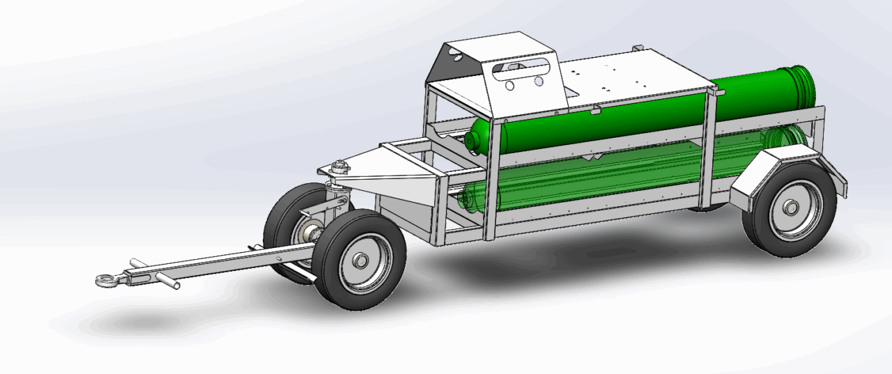 3D модель Тележка прицепная для перевозки баллонов
