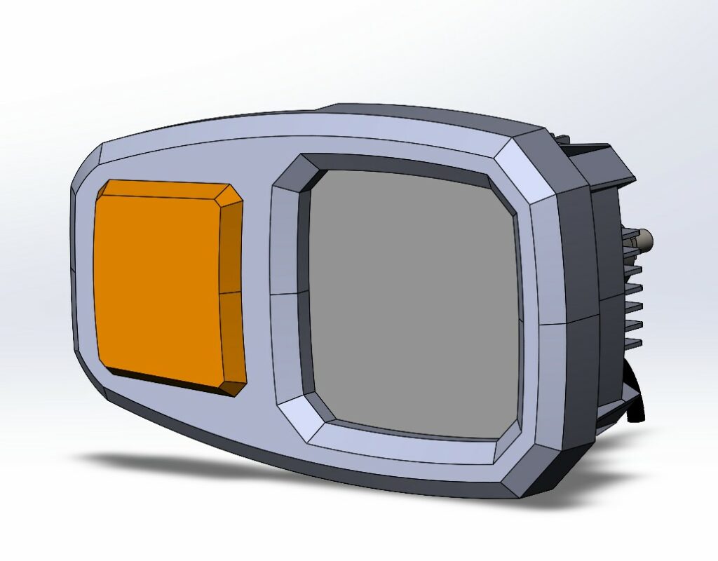 3D модель Фара ближний/дальний 12/24V с габаритом и указателем поворота светодиодная правая со жгутом