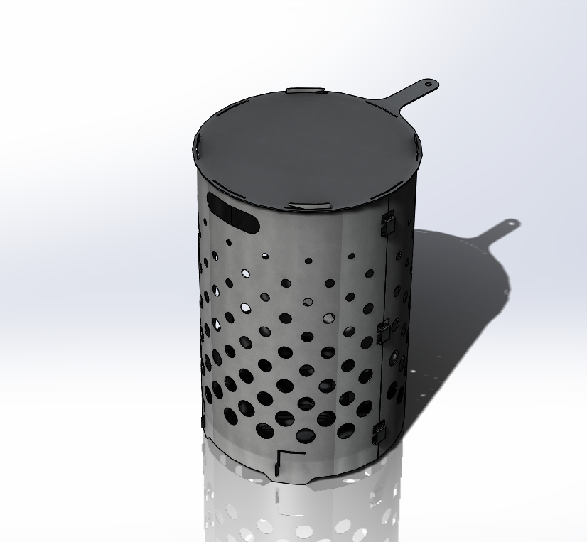 3D модель 3D модель разборного бачка мусоросжигателя