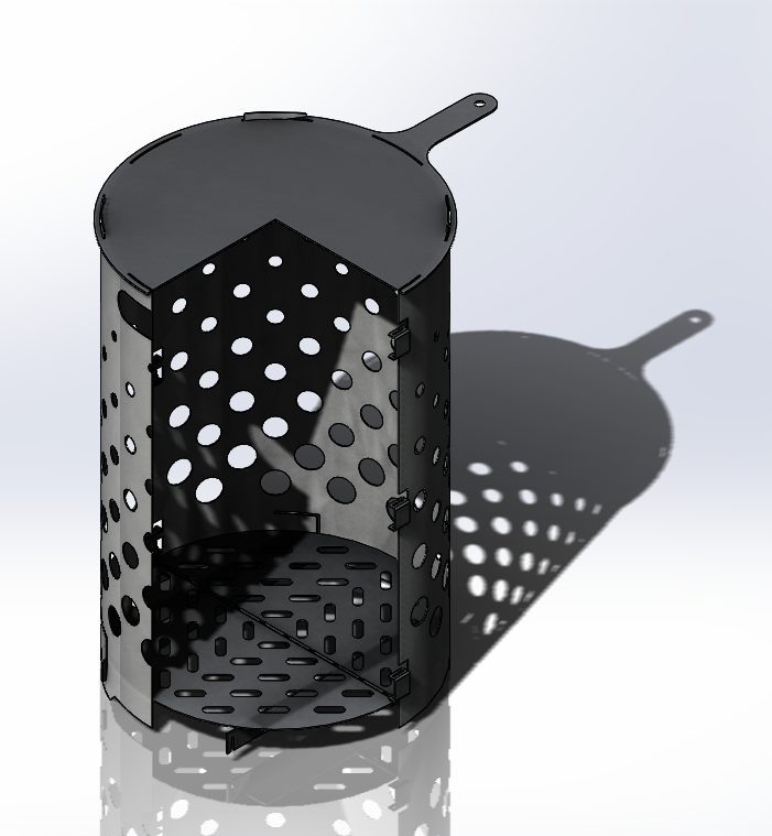 3D модель 3D модель разборного бачка мусоросжигателя