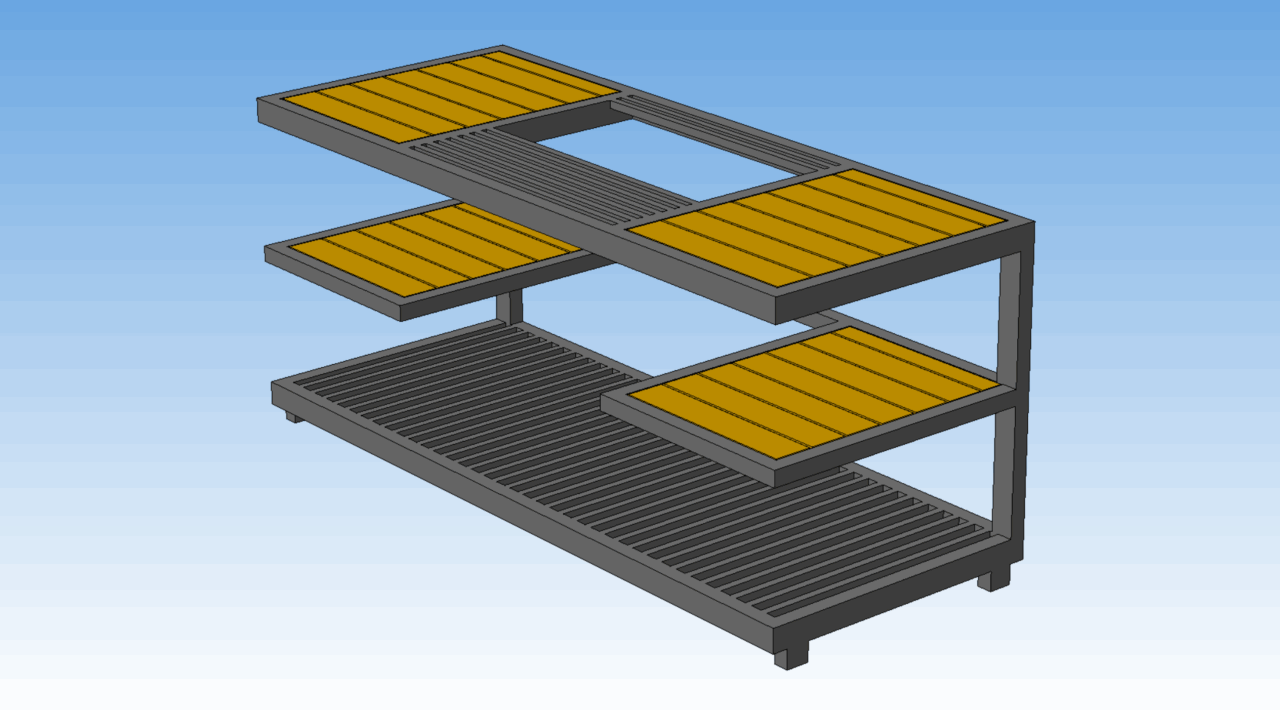 3D модель Мангальная зона Лофт 1900х750х850