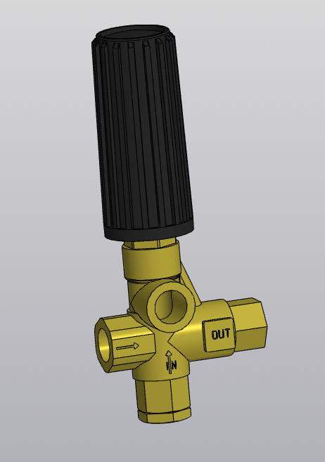 3D модель Регулятор давления байпас на 300 бар