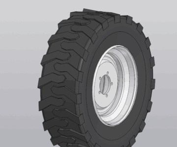 3D модель Колесо на минипогрузчик с диском