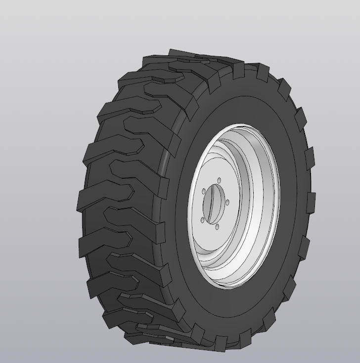 3D модель Колесо на минипогрузчик с диском