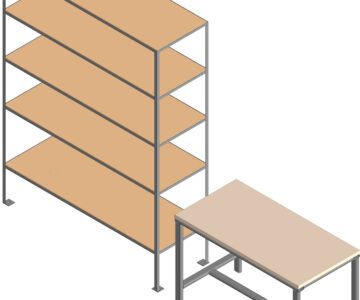3D модель Стеллаж и верстак для гаража