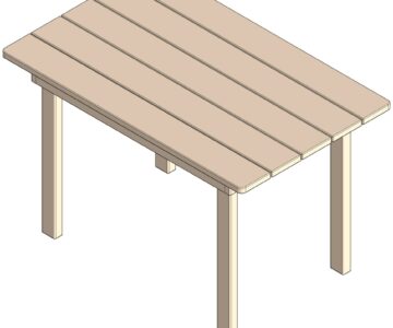 Чертеж Стол деревянный 1150х720х730