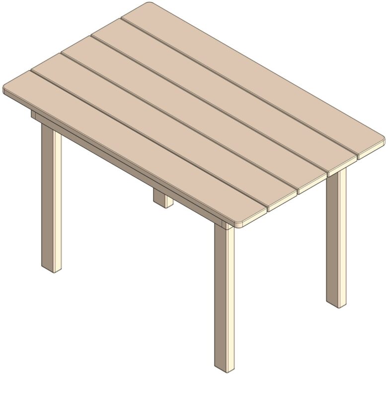 Чертеж Стол деревянный 1150х720х730