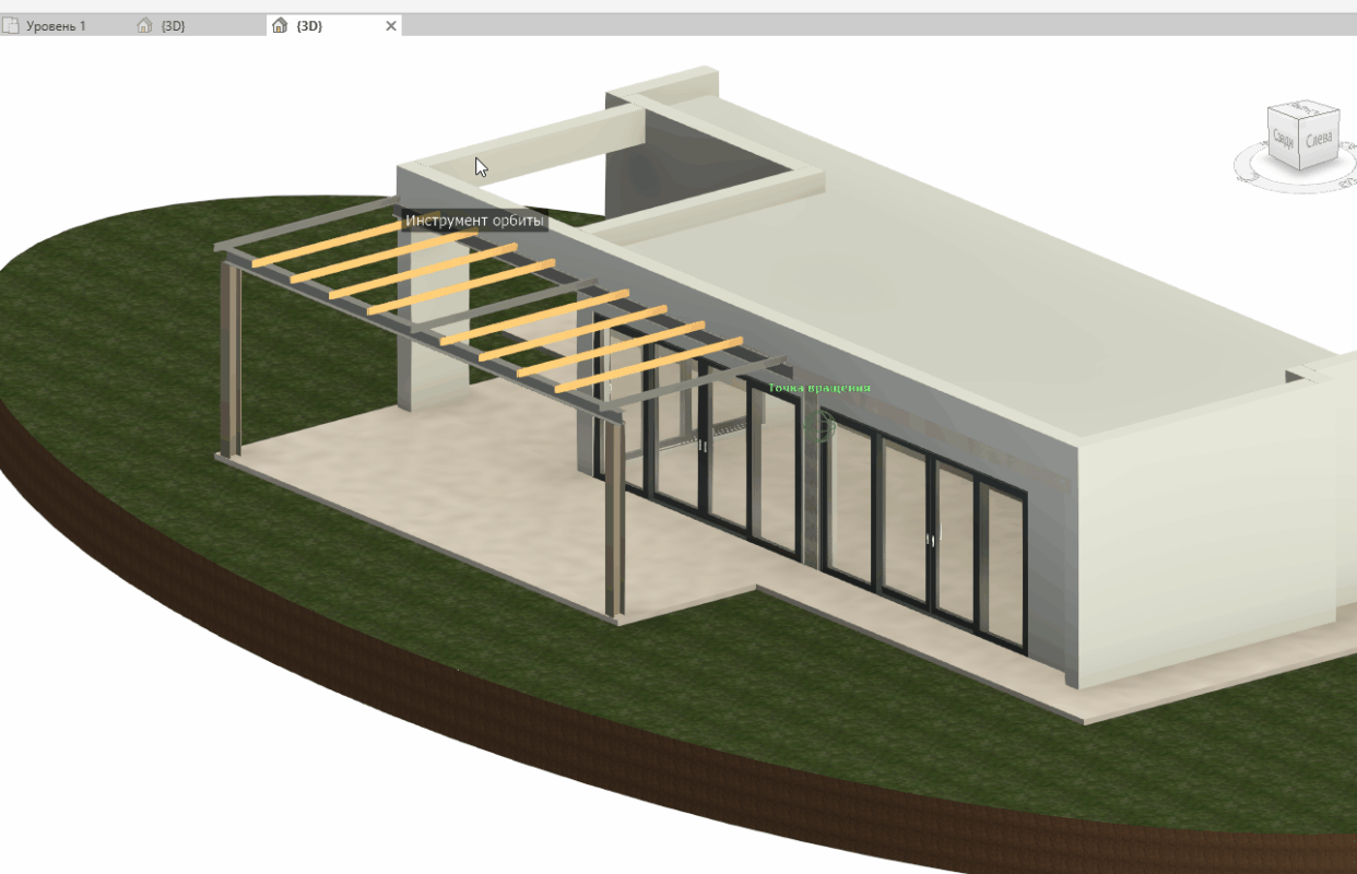 Чертеж Терраса под ламели от солнца в Revit