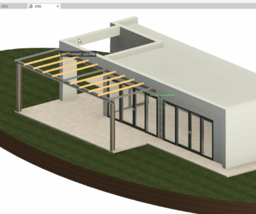 Чертеж Терраса под ламели от солнца в Revit