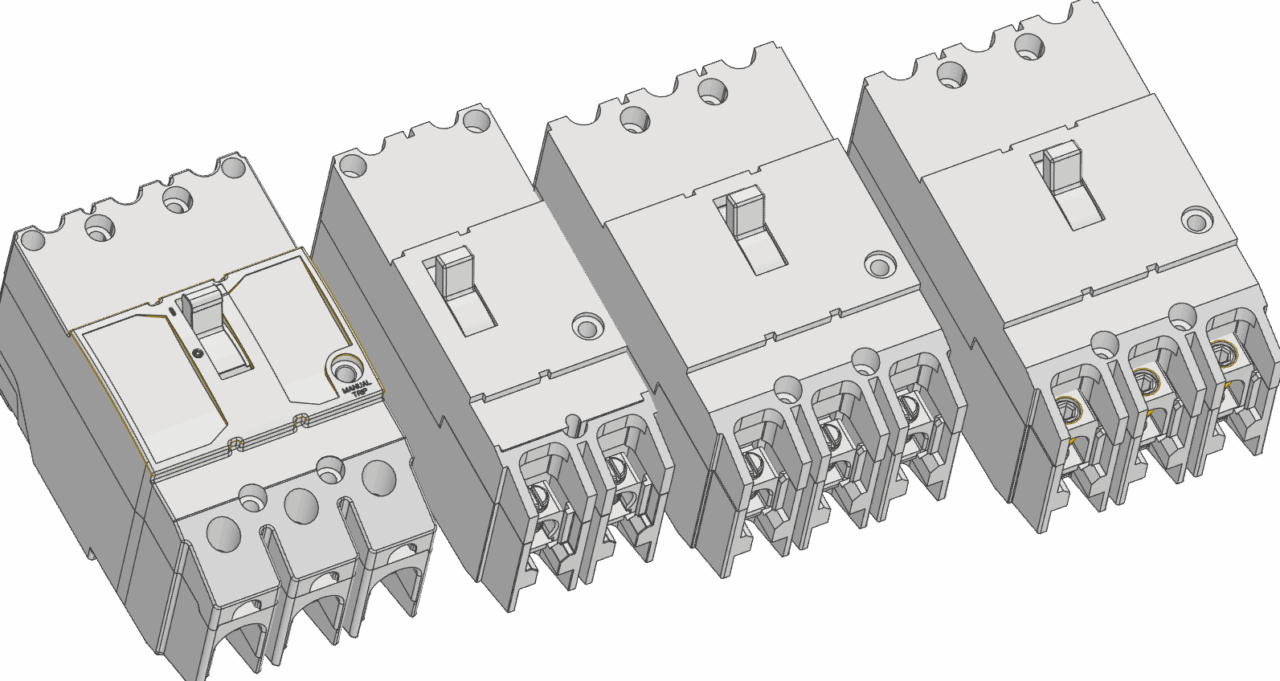 3D модель Автоматический выключатель TEYD-H-F(L) (4 типоразмера)