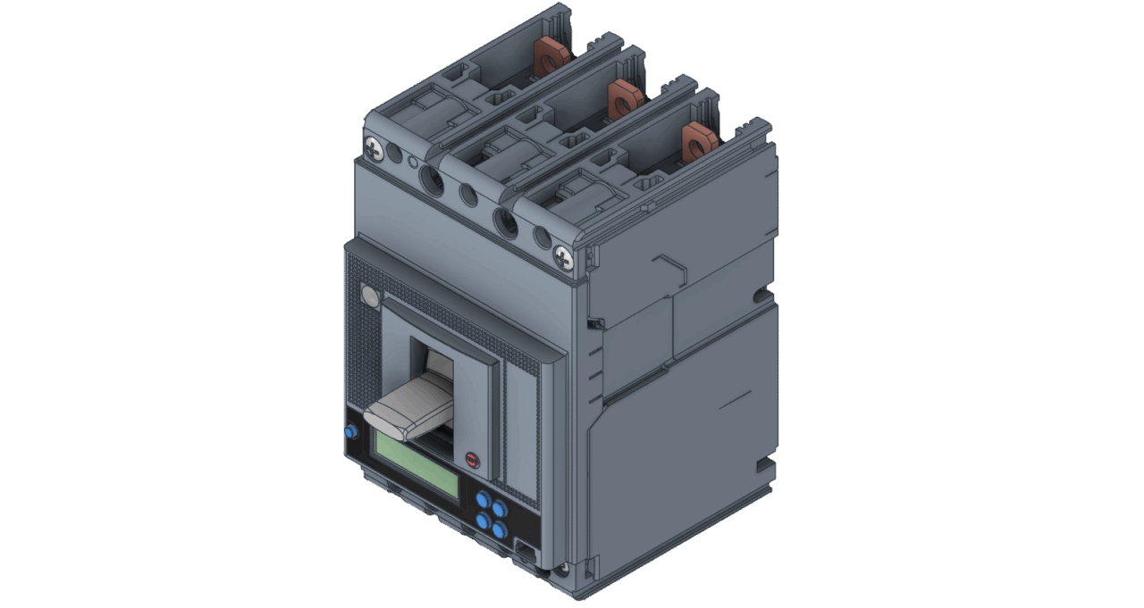 3D модель Автоматический выключатель ABB Tmax XT2V 125 EkipM TouchLRIU(MPCB)40 3pFF UL  номиналом 125А