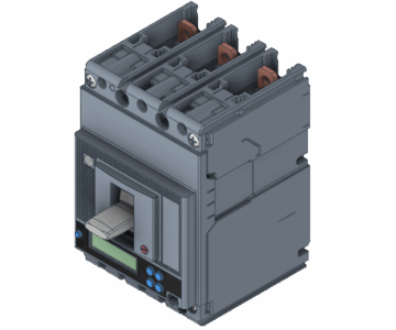 3D модель Автоматический выключатель ABB Tmax XT2V 125 EkipM TouchLRIU(MPCB)40 3pFF UL  номиналом 125А