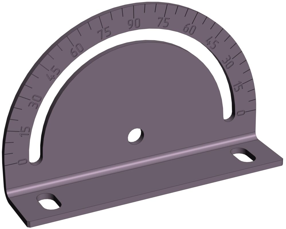 3D модель Параметрическая модель транспортира (листовая деталь).