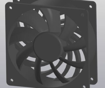 3D модель Вентилятор SG1238M4S 48В DC, 120х120х38 мм, подшипник скольжения, sensdar